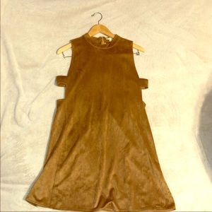 Suede Cutout Dress